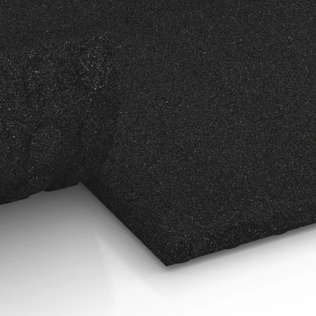 Großaufnahme vom Verbindungssystem von WARCO-Boden 6646 - Stallplatte im Farbdesign Anthrazit. Abmessungen 100 x 50 x 4 cm.
