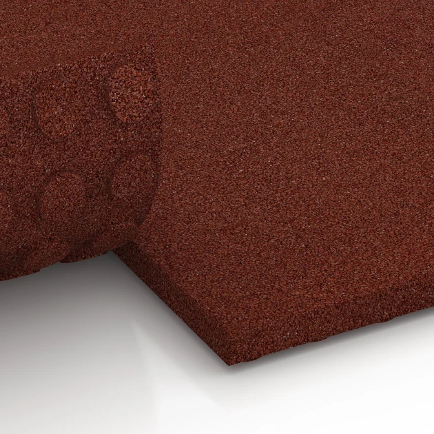 Großaufnahme vom Verbindungssystem von WARCO-Boden 6647 -  im Farbdesign Rosso mattone. Abmessungen 100 x 50 x 4 cm.