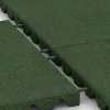 Großaufnahme vom Verbindungssystem von WARCO-Boden 0618 - Lastra di protezione murale im Farbdesign Verde erba. Abmessungen 500 x 500 x 40 mm.