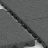 Großaufnahme vom Verbindungssystem von WARCO-Boden 0619 - Lastra di protezione murale im Farbdesign Grigio ardesia. Abmessungen 500 x 500 x 40 mm.