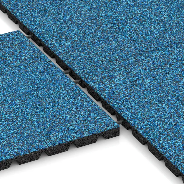 Le gros plan sur le système de connexion des revêtements de sol WARCO 5486 - Dalle de terrasse 3 cm en couleur Atlantique. Les dimensions 500 x 500 x 30 mm.