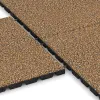 Großaufnahme vom Verbindungssystem von WARCO-Boden 5489 - Terrassenfliese 3 cm im Farbdesign Rattan Lounge. Abmessungen 500 x 500 x 30 mm.