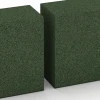 Großaufnahme vom Verbindungssystem von WARCO-Boden 7030 - Gradino in gomma granulare im Farbdesign Verde erba. Abmessungen 100 x 30 x 15 cm.