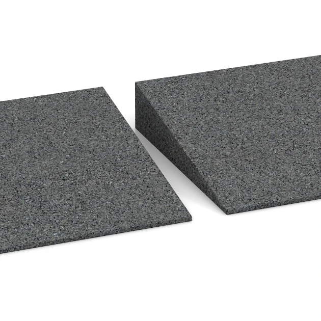 Le gros plan sur le système de connexion des revêtements de sol WARCO 2241 - Rampe de seuil 50 × 4,3 cm en couleur Gris ardoise. Les dimensions 500 x 200 x 43/8 mm.