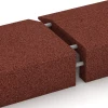 Großaufnahme vom Verbindungssystem von WARCO-Boden 2606 - Bordo in gomma a L im Farbdesign Rosso mattone. Abmessungen 100 x 40 cm | 4,5/14,5 cm.