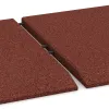 Großaufnahme vom Verbindungssystem von WARCO-Boden 0420 - Lastra laterale (uno lato smussato) im Farbdesign Rosso mattone. Abmessungen 500 x 500 x 30 mm.