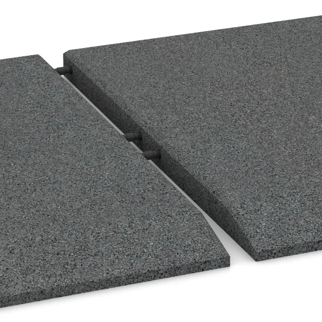 Großaufnahme vom Verbindungssystem von WARCO-Boden 0424 - Lastra laterale (uno lato smussato) im Farbdesign Grigio ardesia. Abmessungen 500 x 500 x 30 mm.