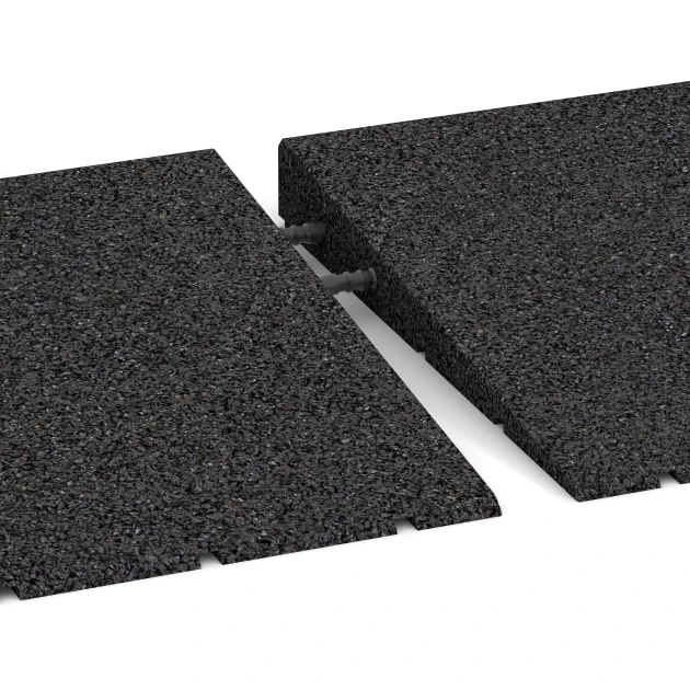 Le gros plan sur le système de connexion des revêtements de sol WARCO 2428 - Rampe de seuil 75 cm en couleur Anthracite. Les dimensions 75 x 30 cm | 8 < 40 mm.