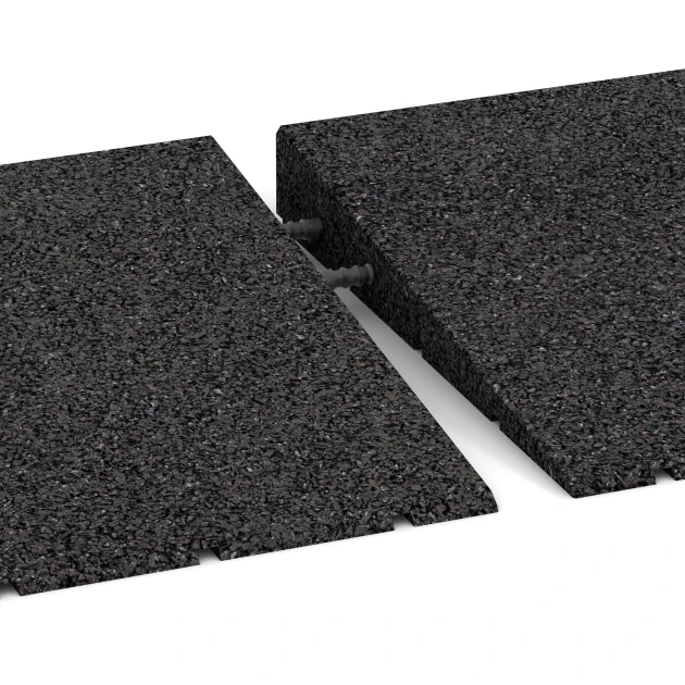 Le gros plan sur le système de connexion des revêtements de sol WARCO 2468 - Rampe de seuil 75 cm en couleur Anthracite. Les dimensions 75 x 30 cm | 8 < 45 mm.