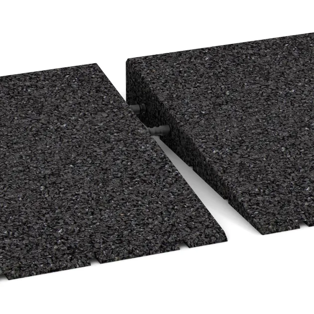 Le gros plan sur le système de connexion des revêtements de sol WARCO 2508 - Rampe de seuil 75 cm en couleur Anthracite. Les dimensions 750 x 300 x 50/8 mm.