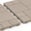 Großaufnahme vom Verbindungssystem von WARCO-Boden 6331 - Motivo a blocchi – Piastrella a incastro im Farbdesign Vaniglia. Abmessungen 38,5 x 38,5 x 2 cm.