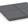 Le gros plan sur le système de connexion des revêtements de sol WARCO 6349 - Mosaïque – Dalle clipsable en couleur Gris argent. Les dimensions 30 x 30 x 2 cm.