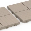 Großaufnahme vom Verbindungssystem von WARCO-Boden 6351 - Mosaik – Klickfliese im Farbdesign Vanille. Abmessungen 30 x 30 x 2 cm.