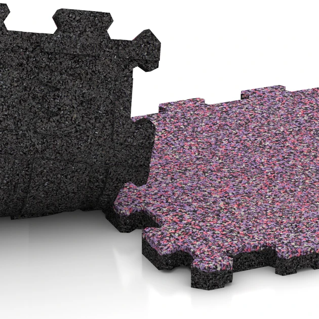 Le gros plan sur le système de connexion des revêtements de sol WARCO 5744 - Dalle clipsable pour sol d’exposition en couleur Lavande. Les dimensions 30,6 x 30,6 x 2 cm | 0,094 m².