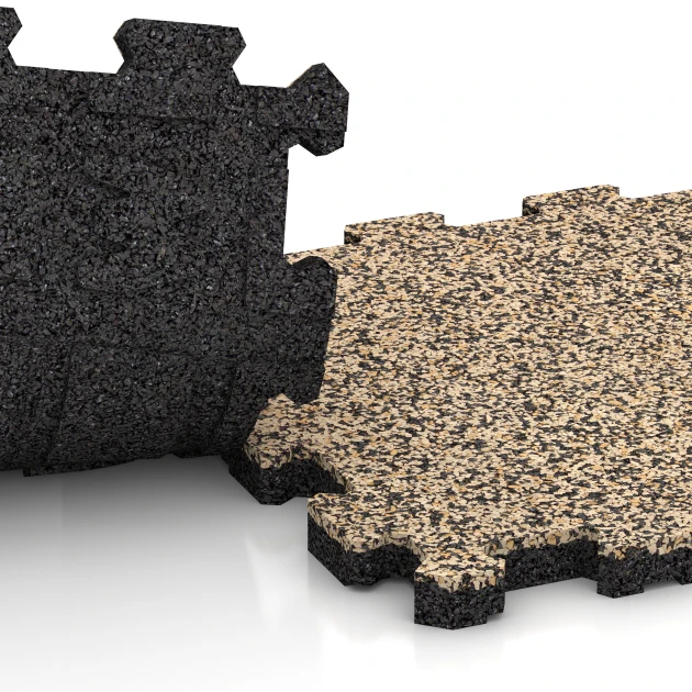 Großaufnahme vom Verbindungssystem von WARCO-Boden 3735 - Mattonella da esterno im Farbdesign Travertino. Abmessungen 30,6 x 30,6 x 2 cm | 0,094 m².