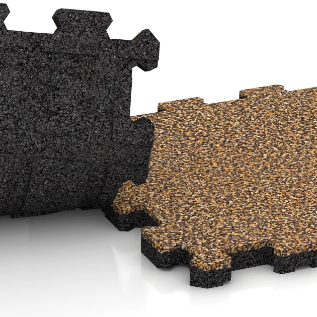 Großaufnahme vom Verbindungssystem von WARCO-Boden 3740 - Mattonella da esterno im Farbdesign Rattan. Abmessungen 30,6 x 30,6 x 2 cm | 0,094 m².