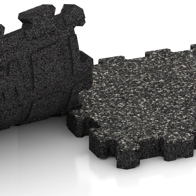 Großaufnahme vom Verbindungssystem von WARCO-Boden 6104 - Poolfliese Fugenlos im Farbdesign Dunkelgrauer Granit. Abmessungen 30,6 x 30,6 x 3 cm | 0,094 m².