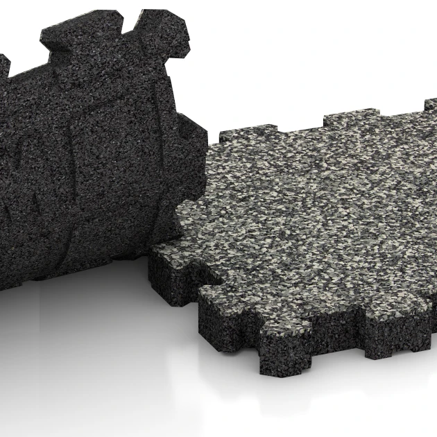 Le gros plan sur le système de connexion des revêtements de sol WARCO 4268 - Revêtement de sol extérieur en couleur Granit gris. Les dimensions 30,6 x 30,6 x 3 cm | 0,094 m².