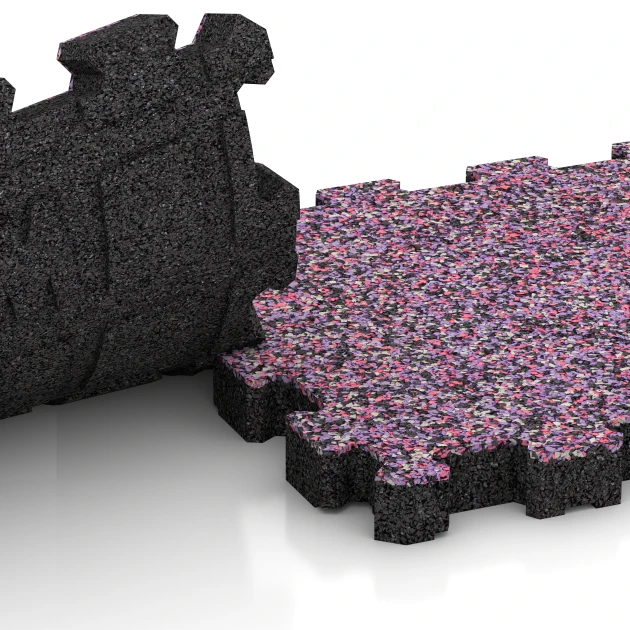 Großaufnahme vom Verbindungssystem von WARCO-Boden 3868 - Mattonella da esterno im Farbdesign Lavanda. Abmessungen 30,6 x 30,6 x 3 cm | 0,094 m².