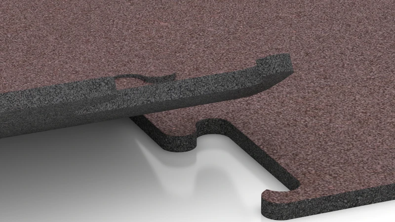 Ausgeschnittene Puzzleverbindung ohne Fase