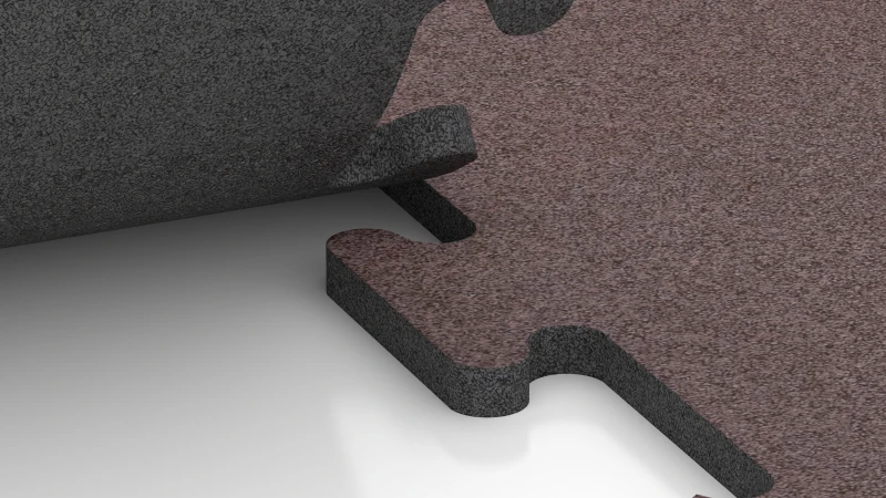 Connexion puzzle découpée sans chanfrein