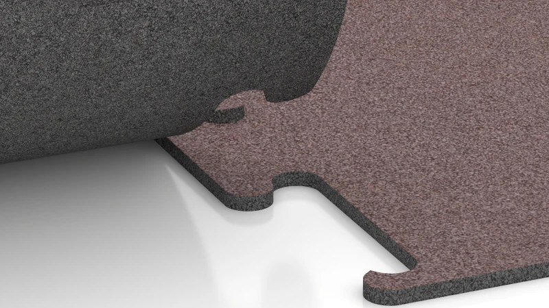 Ausgeschnittene Puzzleverbindung ohne Fase