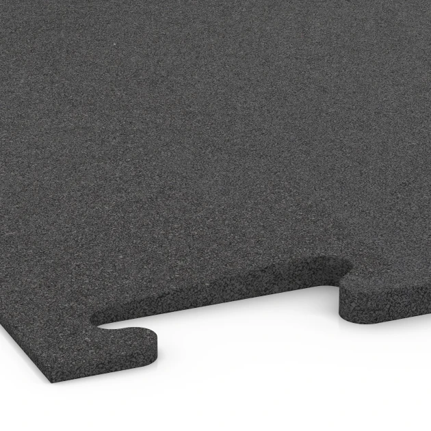 Großaufnahme vom Verbindungssystem von WARCO-Boden 6594 - Randrampe Fitness Performance Elite im Farbdesign Anthrazit. Abmessungen 100 × 20 cm | 0,5 < 2 cm.