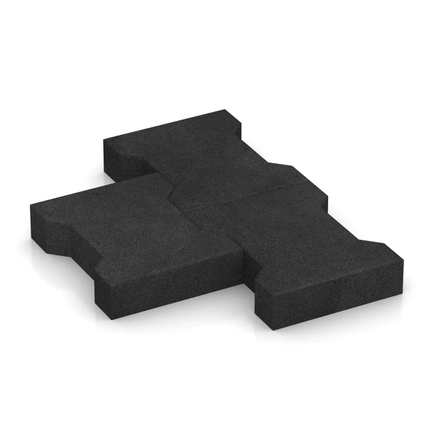 Großaufnahme vom Verbindungssystem von WARCO-Boden 3845 - Autobloccanti im Farbdesign Antracite. Abmessungen 20 × 16,5 × 4,3 cm | 0,0278 m².