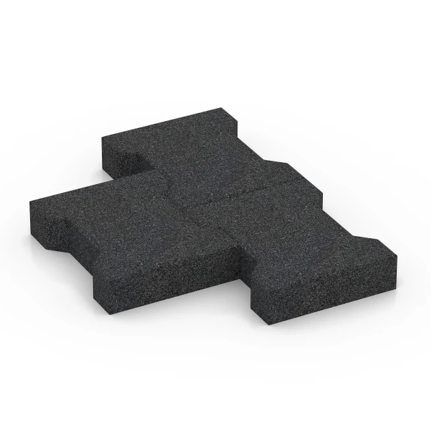 Großaufnahme vom Verbindungssystem von WARCO-Boden 3844 - Autobloccanti im Farbdesign Antracite. Abmessungen 20 × 16,5 × 4,3 cm | 25 m².