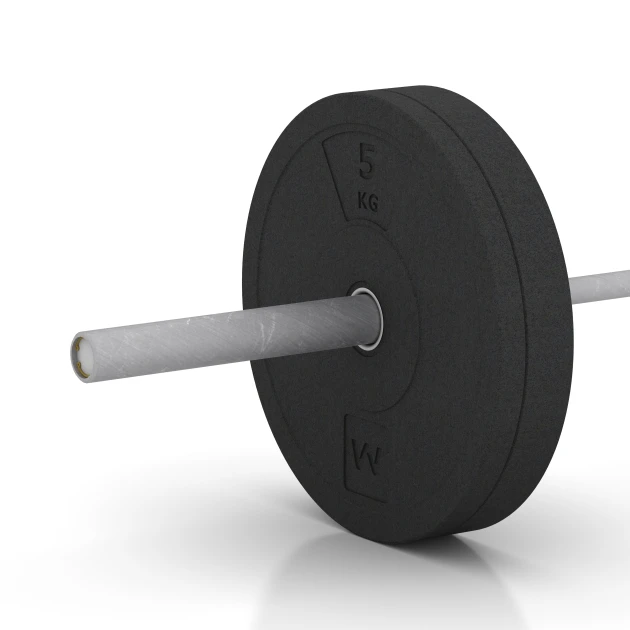 Großaufnahme vom Verbindungssystem von WARCO-Boden 6084 - Bumper Plate – Hantelscheibe im Farbdesign Anthrazit. Abmessungen 5 kg | ø 45,4 x 3,15 cm.