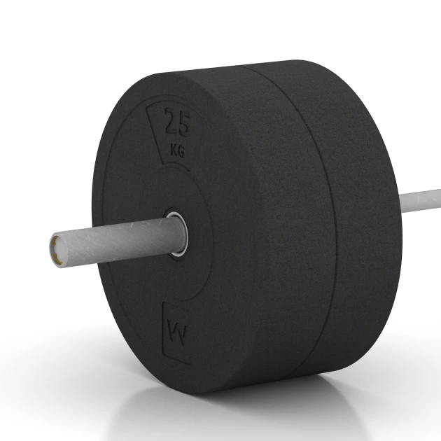 Le gros plan sur le système de connexion des revêtements de sol WARCO 6090 - Bumper Plate Slim en couleur Anthracite. Les dimensions 25 kg | ø 45,4 x 11,38 cm.