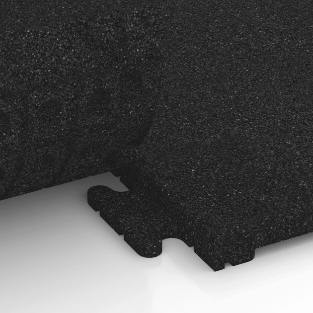 Großaufnahme vom Verbindungssystem von WARCO-Boden 7052 - Terrassenplatte Linea im Farbdesign Anthrazit. Abmessungen 50 x 50 x 3 cm | 0,25 m².