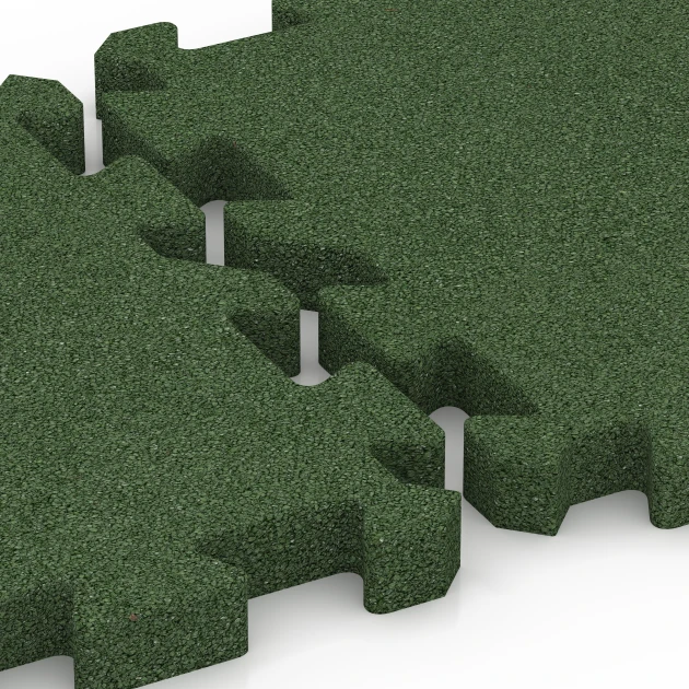 Großaufnahme vom Verbindungssystem von WARCO-Boden 6629 - Gartenplatte im Farbdesign Grasgrün. Abmessungen 50 x 50 x 4 cm | 0,25 m².