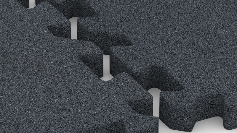Puzzleverbindung mit leicht gerundeter Fase