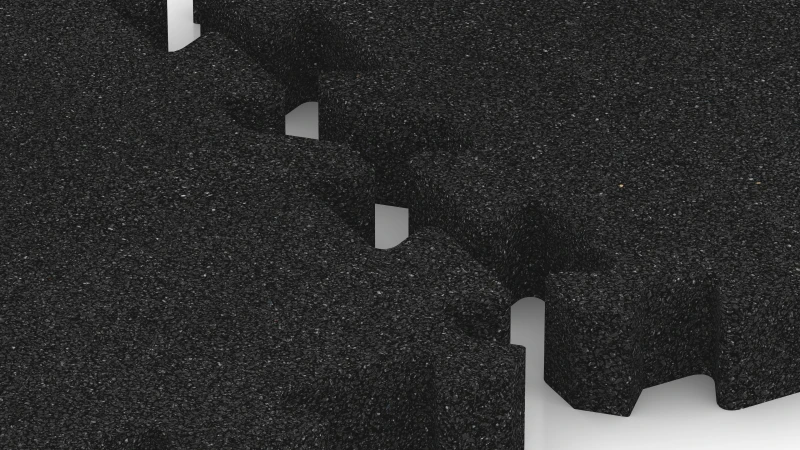 Connexion puzzle avec chanfrein légèrement arrondi