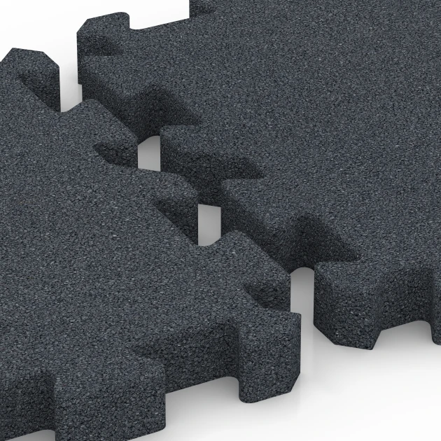Großaufnahme vom Verbindungssystem von WARCO-Boden 6404 - Piastrella antitrauma – 190 cm im Farbdesign Grigio ardesia. Abmessungen 50 x 50 x 5 cm | 0,25 m².