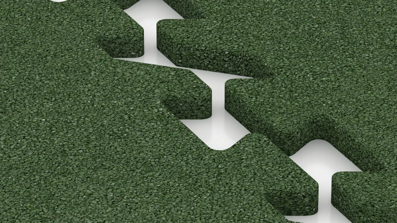Puzzleverbindung mit leicht gerundeter Fase