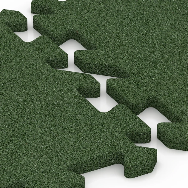 Großaufnahme vom Verbindungssystem von WARCO-Boden 6411 - Balkonboden im Farbdesign Grasgrün. Abmessungen 50 x 50 x 2 cm | 0,25 m².