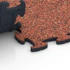 Großaufnahme vom Verbindungssystem von WARCO-Boden 6863 - Fitness Max Floor System im Farbdesign Etna. Abmessungen 44,6 x 44,6 x 1,8 cm.