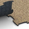 Großaufnahme vom Verbindungssystem von WARCO-Boden 6840 - Fitness Active pavimento im Farbdesign Rattan. Abmessungen 97,1 x 97,1 × 1,8 cm.