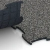 Großaufnahme vom Verbindungssystem von WARCO-Boden 6868 - Fitness Max Floor System im Farbdesign Granito grigio scuro. Abmessungen 97,1 x 97,1 × 1,8 cm.