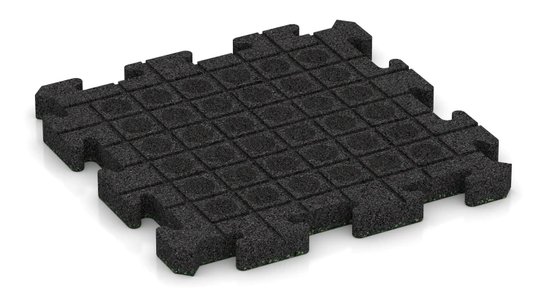 Canaux de drainage et dômes en disposition carrée