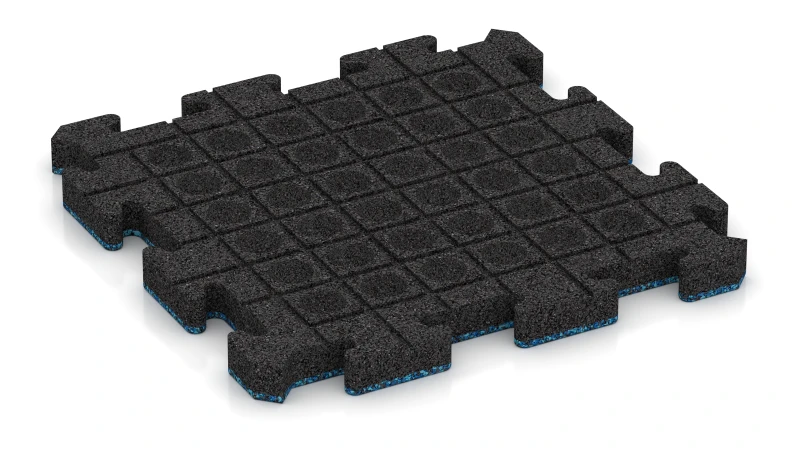 Canaux de drainage et dômes en disposition carrée