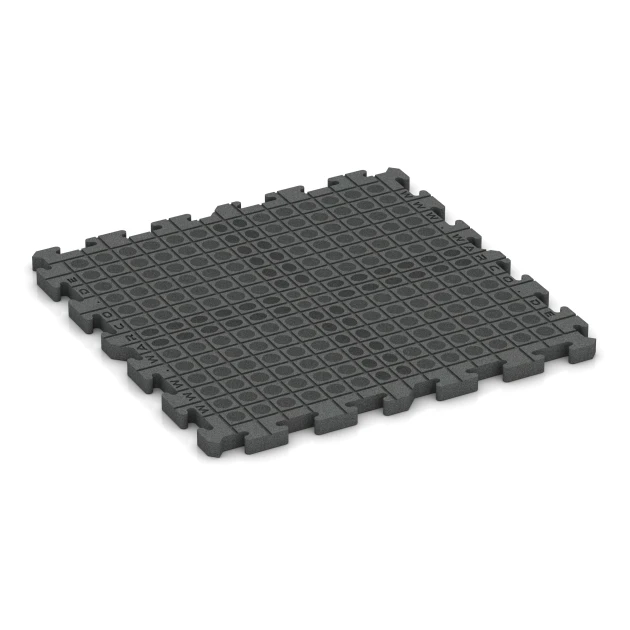 Aufsicht auf die Unterseite, also die Bodenseite von WARCO-Formteil 6081 - Piastrella evento per esterni im Format 100 x 100 x 4 cm | 1,00 m².