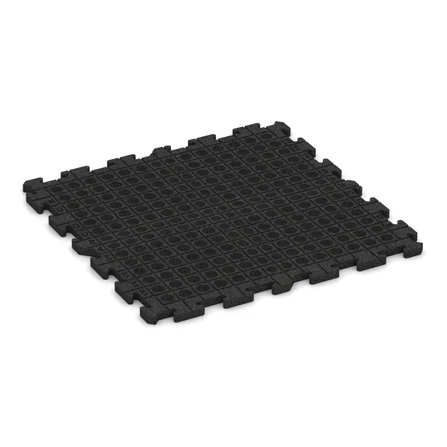 Aufsicht auf die Unterseite, also die Bodenseite von WARCO-Formteil 3330 - Tappetino Protettivo Fitness HD im Format 1000 x 1000 x 30 mm.