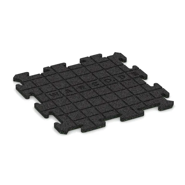 Aufsicht auf die Unterseite, also die Bodenseite von WARCO-Formteil 0057 - Tappeto da gioco im Format 500 x 500 x 18 mm.