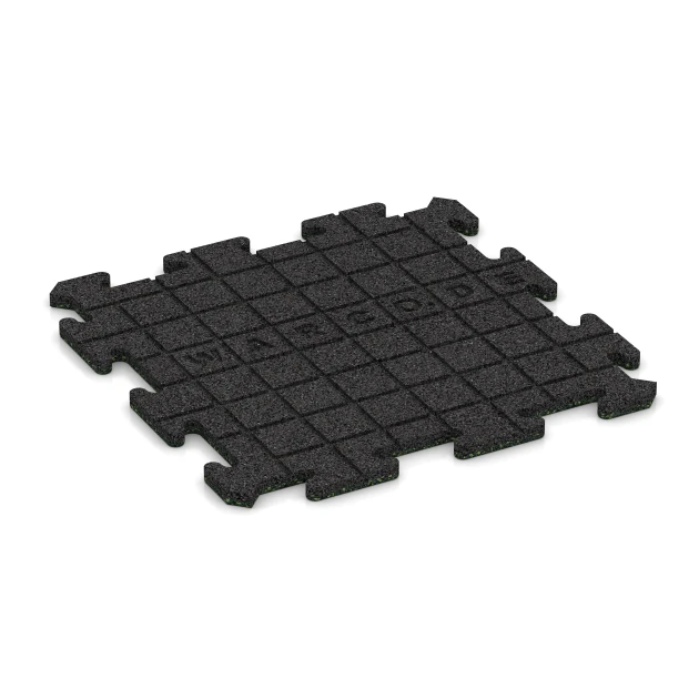 La vue du dessous ou de la face inférieure, c’est-à-dire la face inférieure de la pièce moulée WARCO 5674 - Revêtement de sol clipsable Indoor au format 50 x 50 x 1,8 cm | 0,25 m².