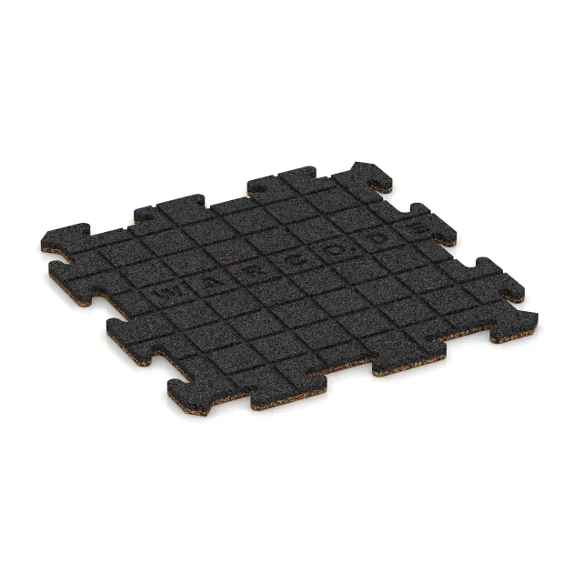 Aufsicht auf die Unterseite, also die Bodenseite von WARCO-Formteil 0058 - Tappeto da gioco im Format 500 x 500 x 18 mm.