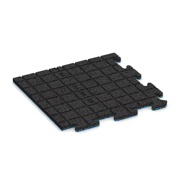 Aufsicht auf die Unterseite, also die Bodenseite von WARCO-Formteil 4771 - Piastra d’angolo im Format 485 x 485 x 18 mm.