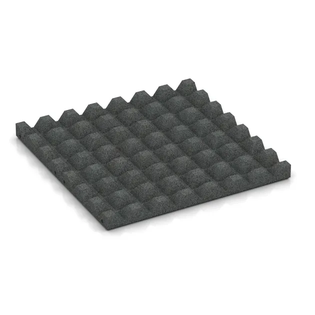 Aufsicht auf die Unterseite, also die Bodenseite von WARCO-Formteil 0619 - Lastra di protezione murale im Format 500 x 500 x 40 mm.